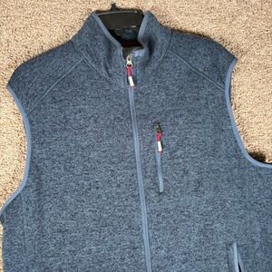 Orvis Mens Sweater Fleece Vest Blue Heather Full Zip XL Fishing Gorpcore Utility